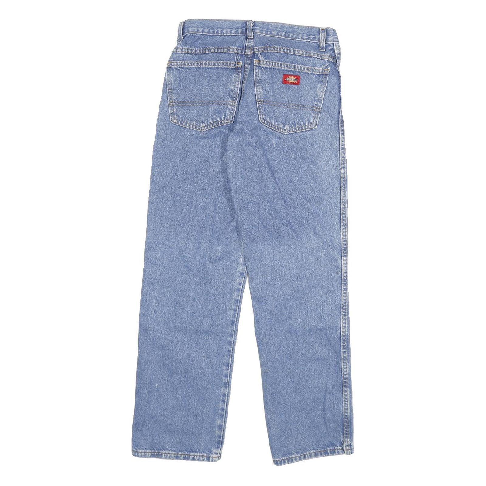 DICKIES Mens Regular Blue Denim Jeans W30 L30 Classic Zip Cotton Blend