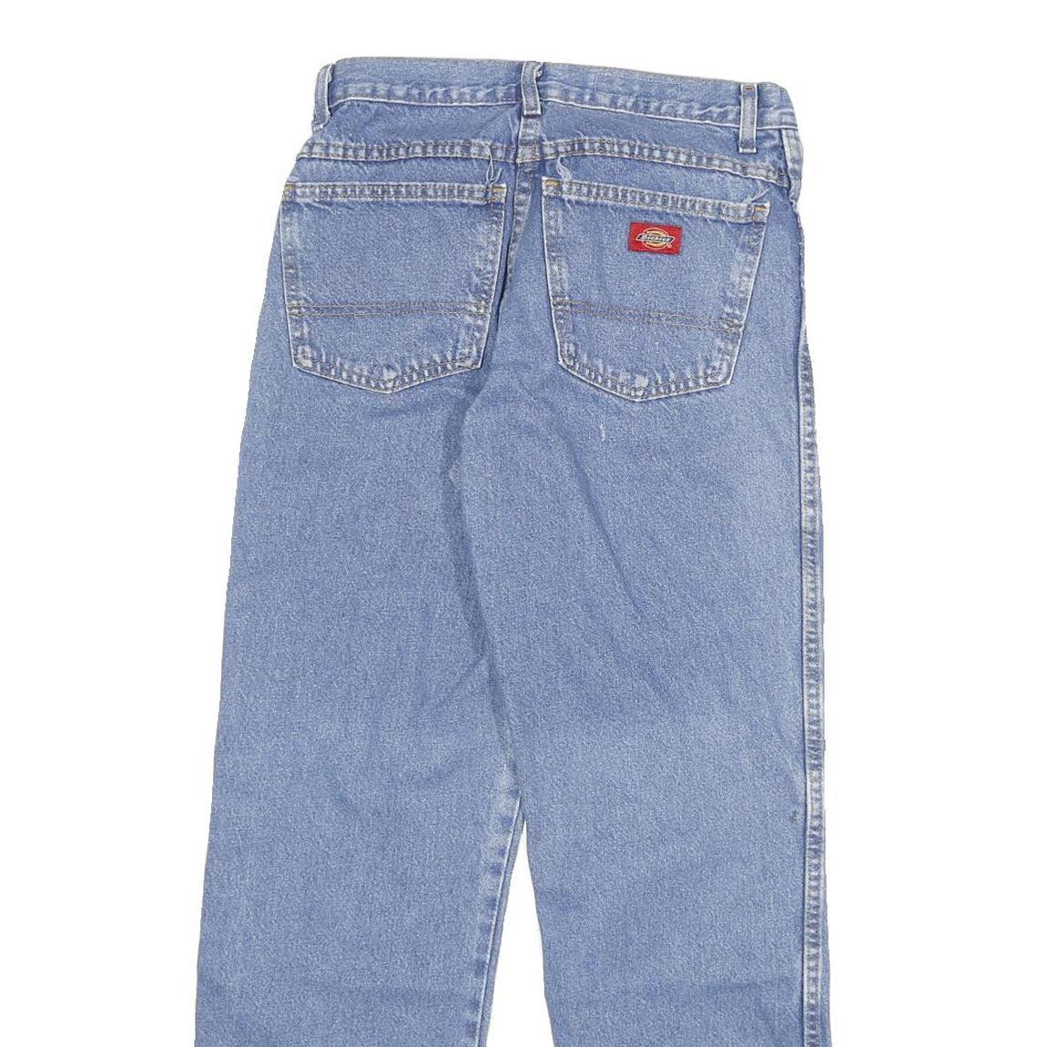 DICKIES Mens Regular Blue Denim Jeans W30 L30 Classic Zip Cotton Blend