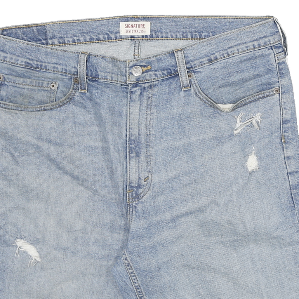 LEVI'S Mens Denim Blue Casual Cotton Blend Shorts 2XL W36 Light Wash Distressed