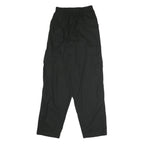 GREENVILLAGE Womens Cotton Blend Black Relaxed Drawstring Trousers W24 L32