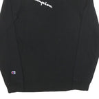 CHAMPION Mens Black Graphic T-Shirt S Long Sleeve Crew Neck Cotton Blend