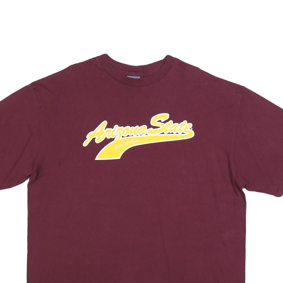 TEAM EDITION APPAREL Mens Maroon Arizona State Graphic T-Shirt XL Crew Neck