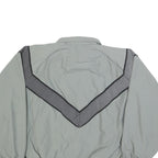 DJ MANUFACTURING CORP. Mens Grey & Black Army Zip Jacket Nylon Lightweight L