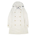 TOMMY HILFIGER Womens White Cotton Trench Jacket M Button Closure Hooded Classic