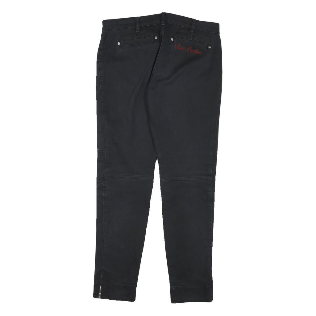 LOVE MOSCHINO Womens Cotton Blend Black Slim Skinny Trousers W31 L30