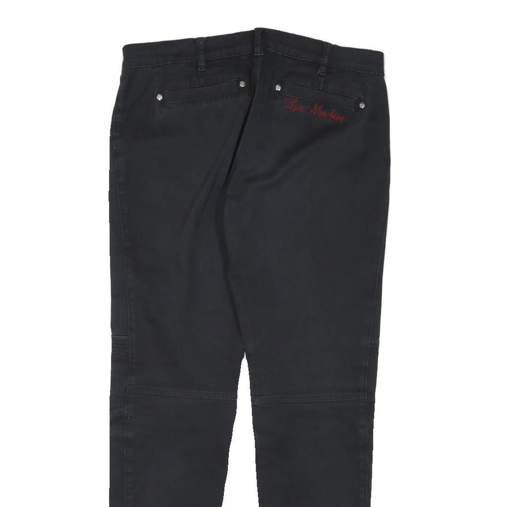LOVE MOSCHINO Womens Cotton Blend Black Slim Skinny Trousers W31 L30