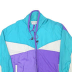 MARINA BAY Mens Blue & Purple & White Colourblock Zip Jacket XL Polyester Blend