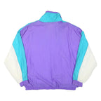 MARINA BAY Mens Blue & Purple & White Colourblock Zip Jacket XL Polyester Blend