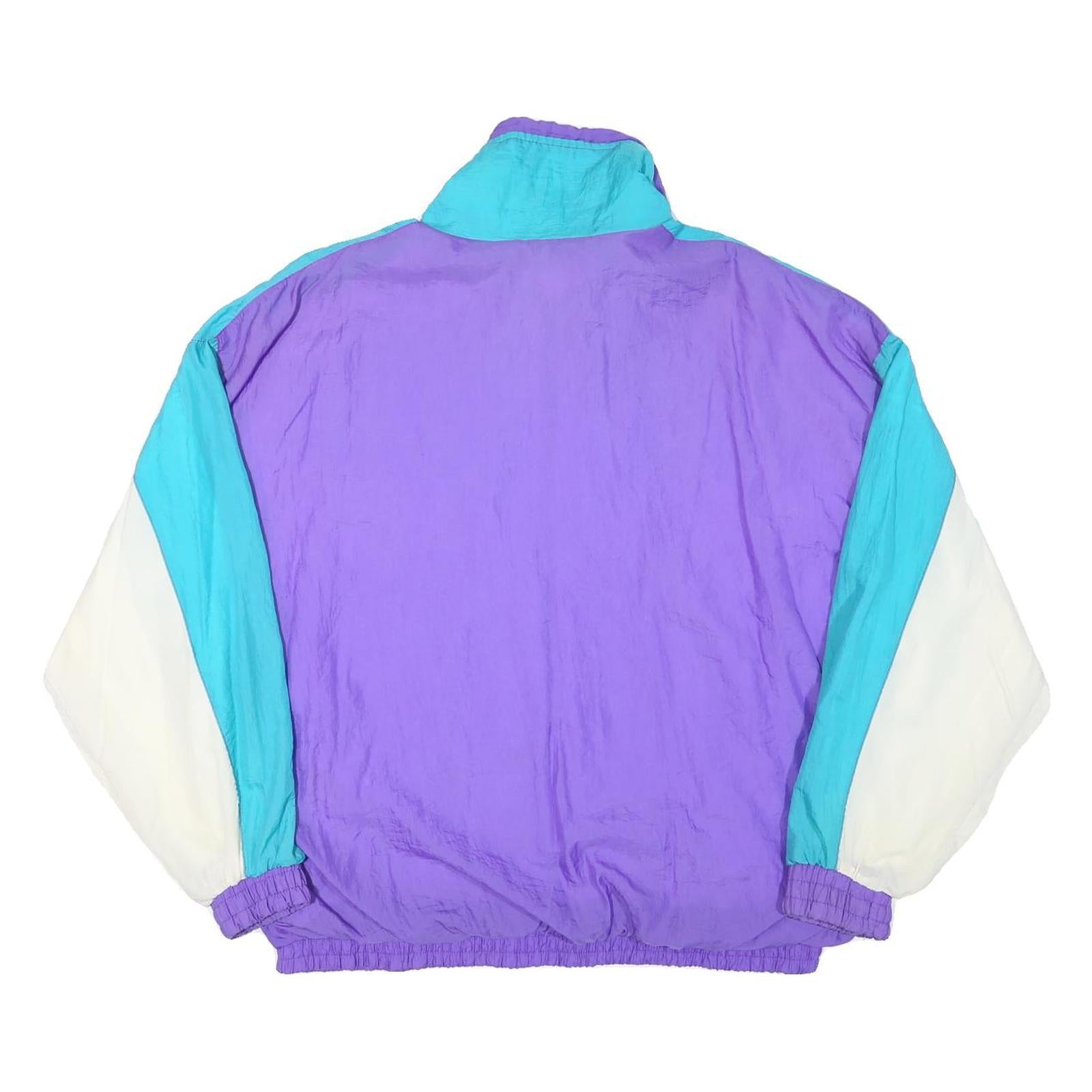 MARINA BAY Mens Blue & Purple & White Colourblock Zip Jacket XL Polyester Blend