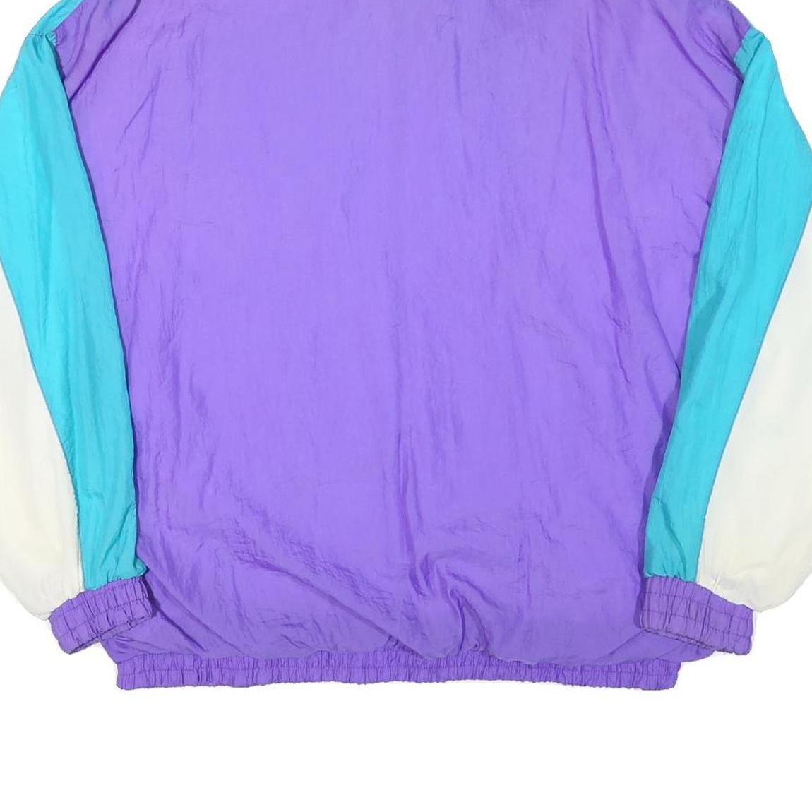 MARINA BAY Mens Blue & Purple & White Colourblock Zip Jacket XL Polyester Blend