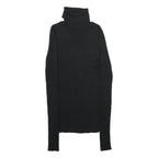 PLANET GOLD Womens Black Plain Roll Neck Basic Knit Jumper S Slim Polyester