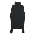 PLANET GOLD Womens Black Plain Roll Neck Basic Knit Jumper S Slim Polyester