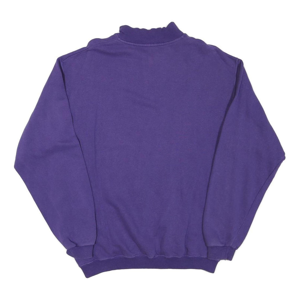 BASICLINE YORK Mens Purple 1/4 Zip M Sweatshirt Casual Cotton Blend Pullover
