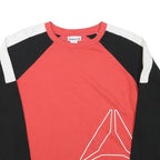 REEBOK Womens Red & Black Crew Neck M Sweatshirt Cotton Blend Raglan Sleeve
