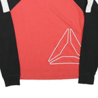REEBOK Womens Red & Black Crew Neck M Sweatshirt Cotton Blend Raglan Sleeve
