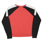 REEBOK Womens Red & Black Crew Neck M Sweatshirt Cotton Blend Raglan Sleeve