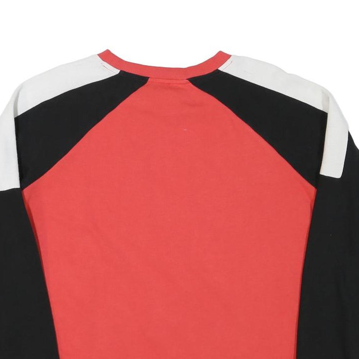 REEBOK Womens Red & Black Crew Neck M Sweatshirt Cotton Blend Raglan Sleeve