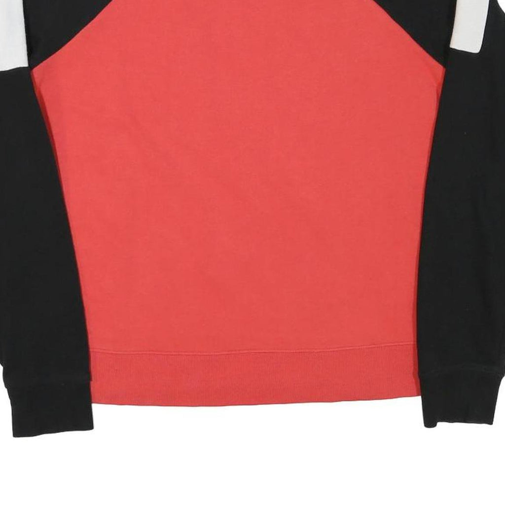 REEBOK Womens Red & Black Crew Neck M Sweatshirt Cotton Blend Raglan Sleeve