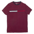 TOMMY HILFIGER Womens T-Shirt Maroon XS