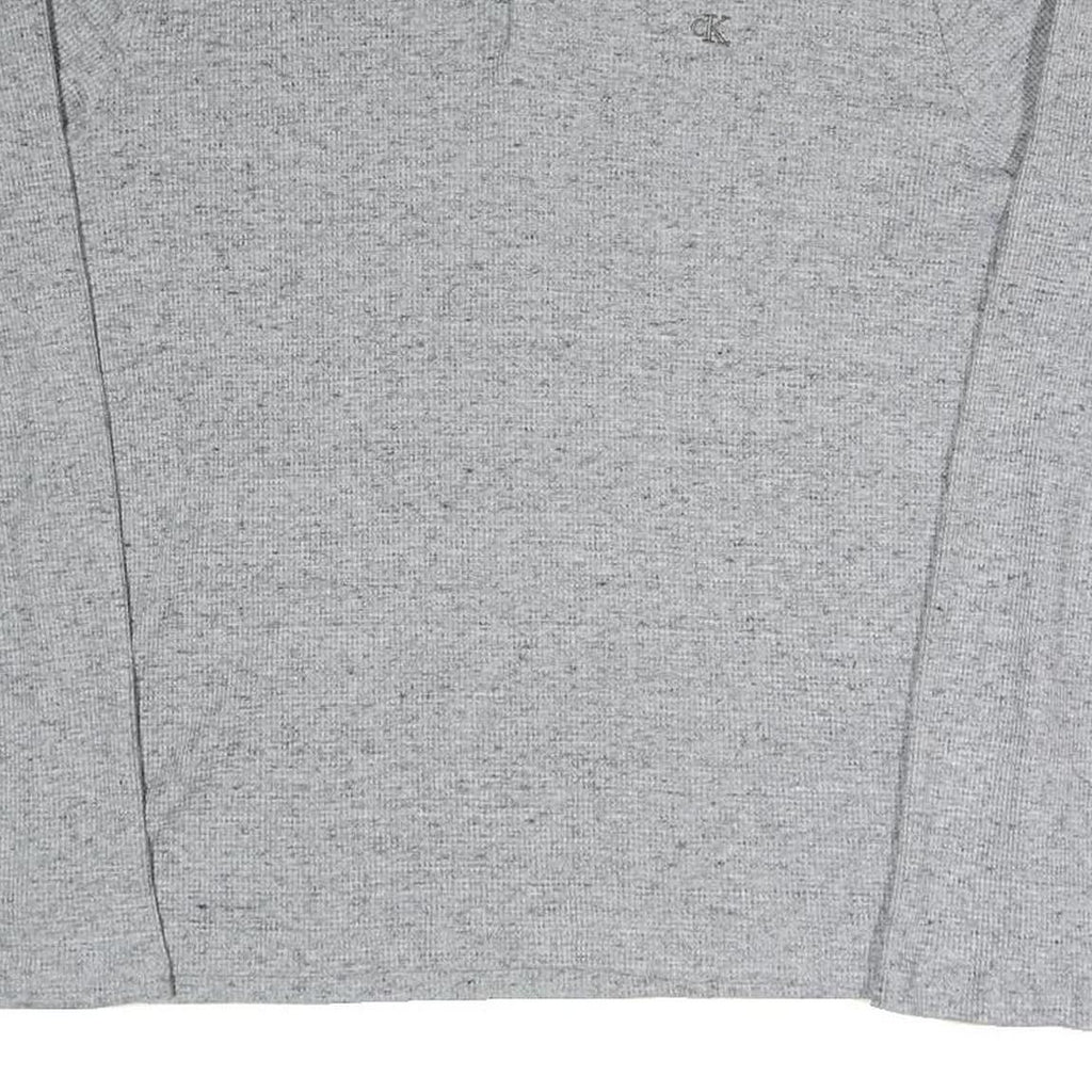 CALVIN KLEIN Mens Grey Patterned Jumper Crew Neck Basic Knit M Cotton Blend