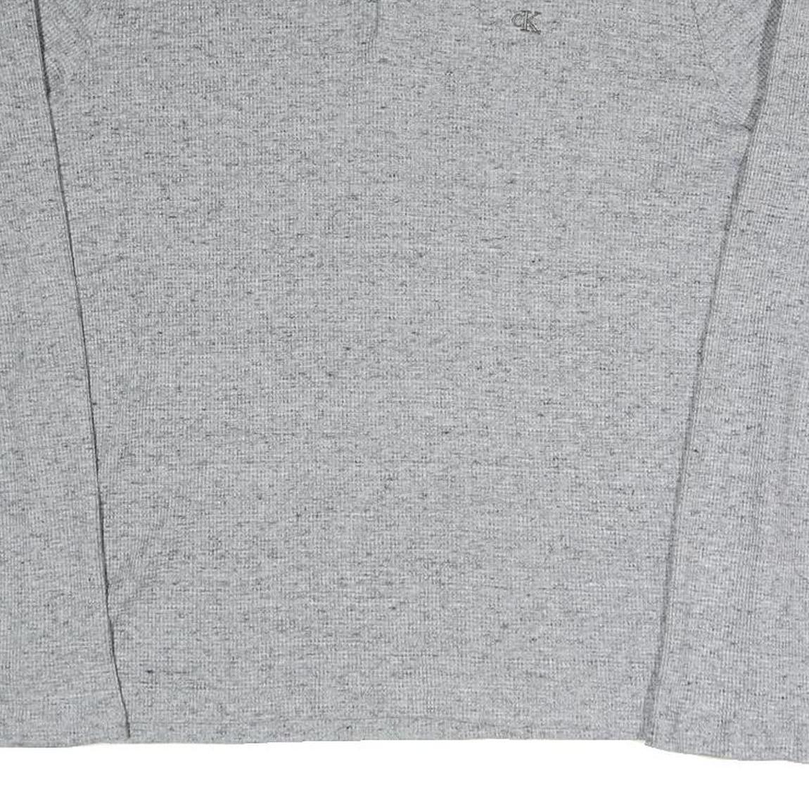 CALVIN KLEIN Mens Grey Patterned Jumper Crew Neck Basic Knit M Cotton Blend