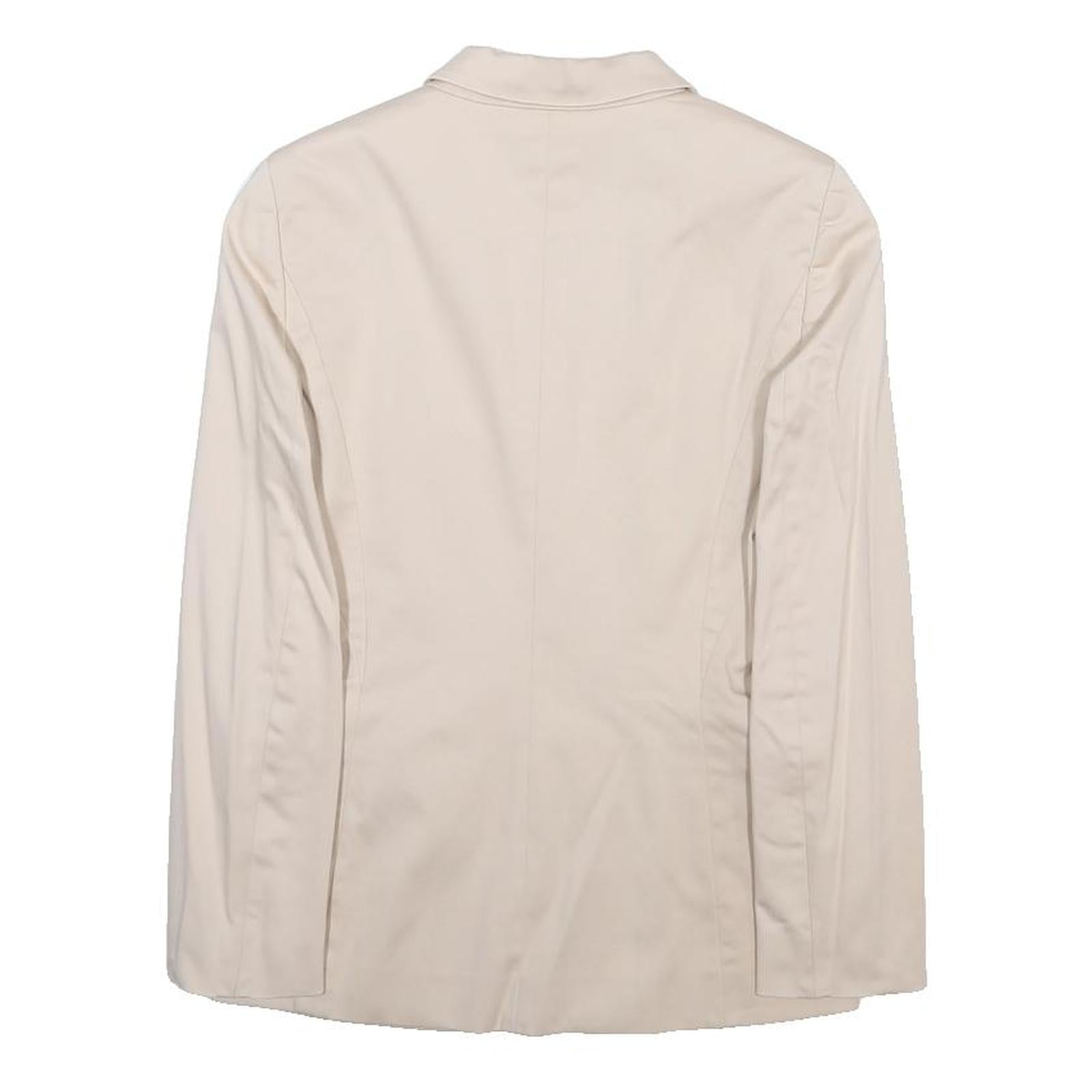 HUGO Womens Cream Cotton Blend Blazer Jacket UK 4 Classic Button Closure