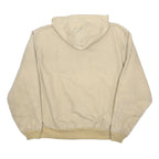 CARHARTT Mens Beige Hooded Zip Canvas Workwear Jacket XL Cotton Casual Plain