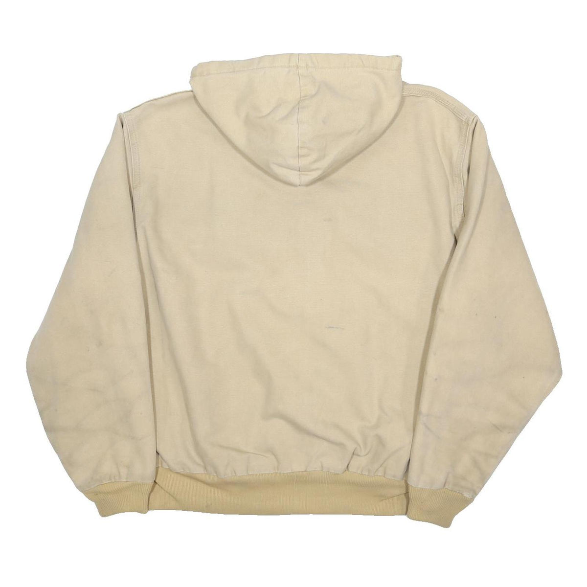 CARHARTT Mens Beige Hooded Zip Canvas Workwear Jacket XL Cotton Casual Plain
