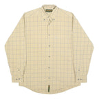 TIMBERLAND Mens Beige & Blue Check Shirt S Button-Down Collar Long Sleeve Casual