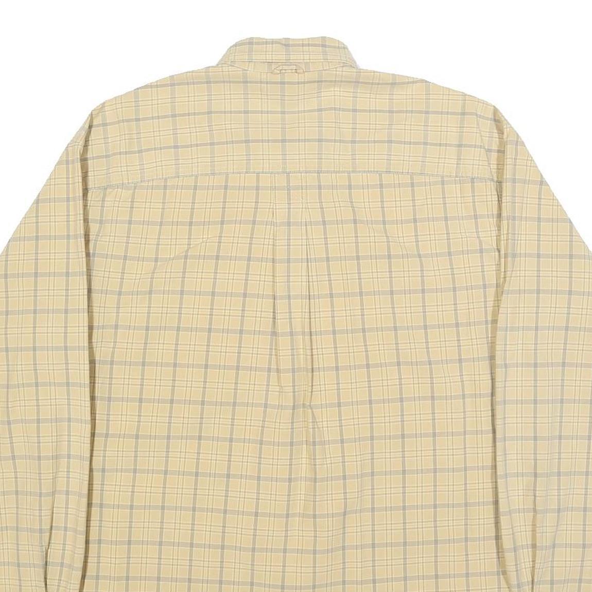 TIMBERLAND Mens Beige & Blue Check Shirt S Button-Down Collar Long Sleeve Casual