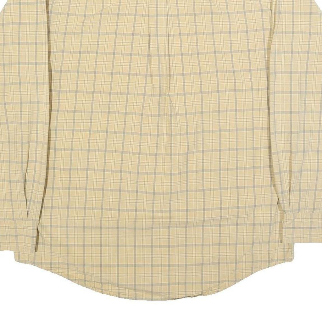 TIMBERLAND Mens Beige & Blue Check Shirt S Button-Down Collar Long Sleeve Casual