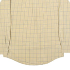 TIMBERLAND Mens Beige & Blue Check Shirt S Button-Down Collar Long Sleeve Casual