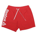 REEBOK Mens Red Casual Shorts L W34 Woven Drawstring Pockets