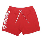 REEBOK Mens Red Casual Shorts L W34 Woven Drawstring Pockets