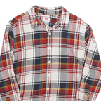 LEVI'S Mens Red White Blue Plaid Shirt Cotton Blend S Casual Long Sleeve