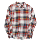 LEVI'S Mens Red White Blue Plaid Shirt Cotton Blend S Casual Long Sleeve