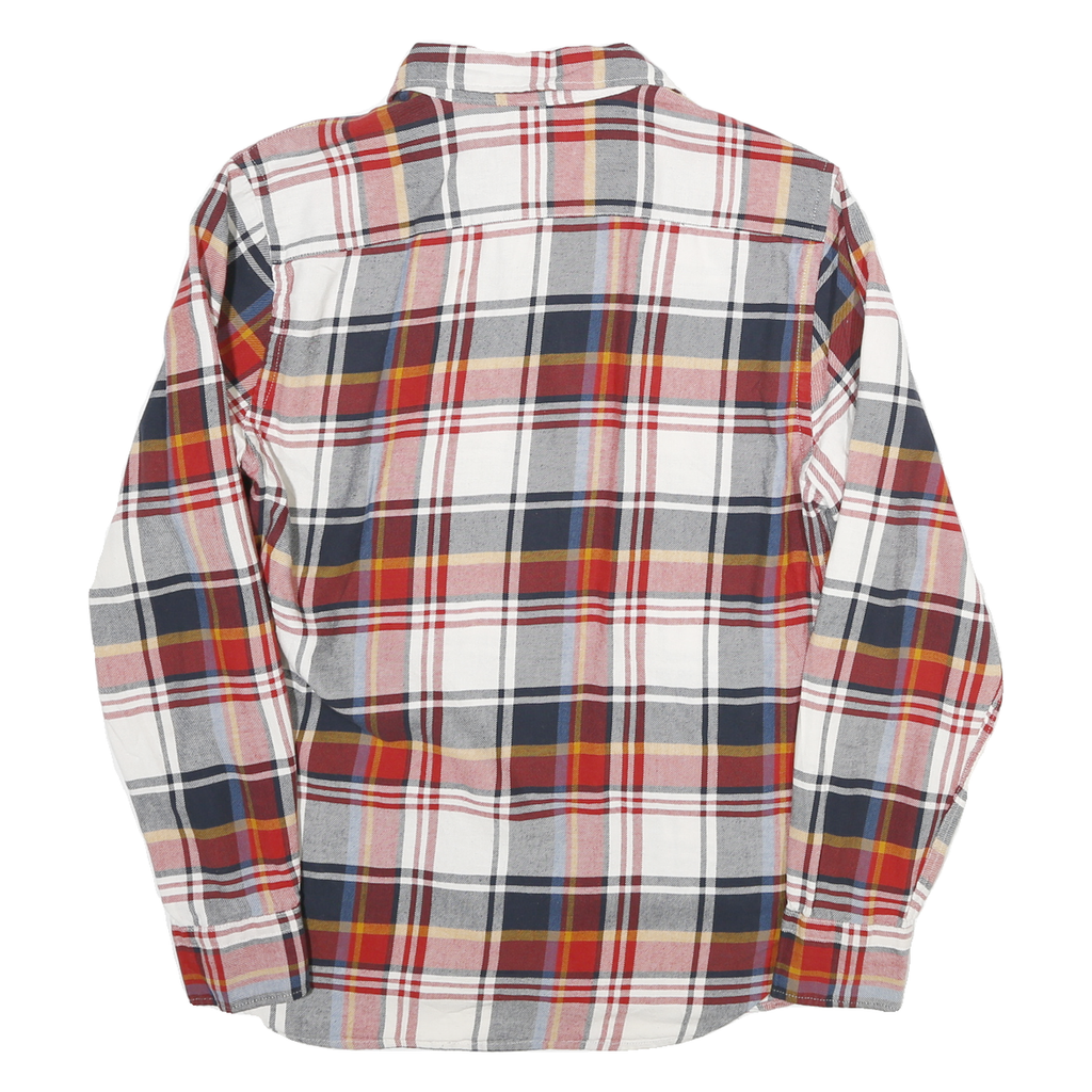 LEVI'S Mens Red White Blue Plaid Shirt Cotton Blend S Casual Long Sleeve