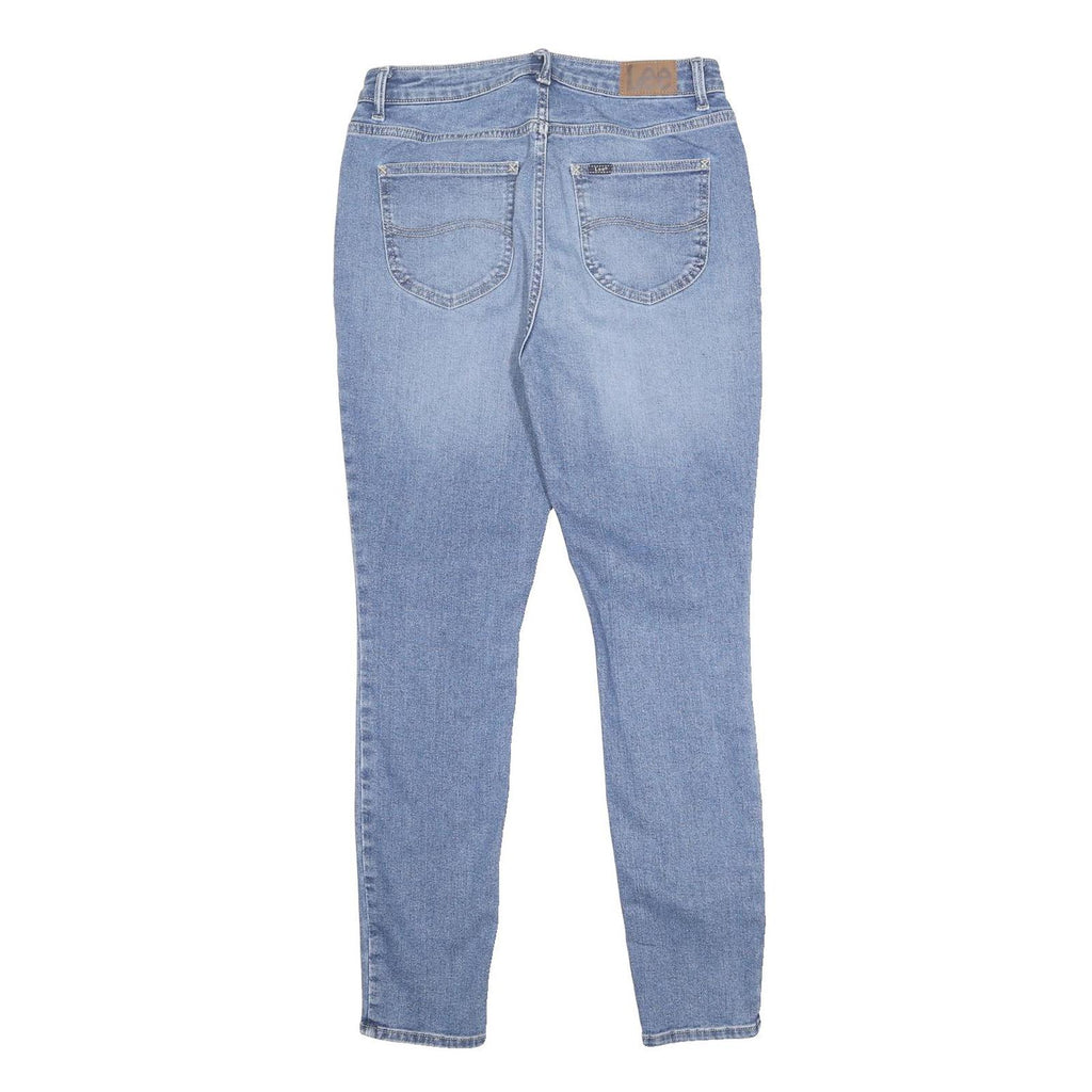 LEE Womens Slim Fit Jeans Blue Denim Cotton Blend W28 L28 Stretch Zip
