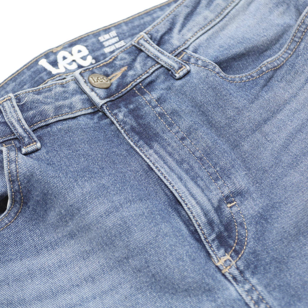 LEE Womens Slim Fit Jeans Blue Denim Cotton Blend W28 L28 Stretch Zip