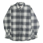 RIDGECUT Mens Black & White Check Shirt L Long Sleeve Button Down Casual Cotton