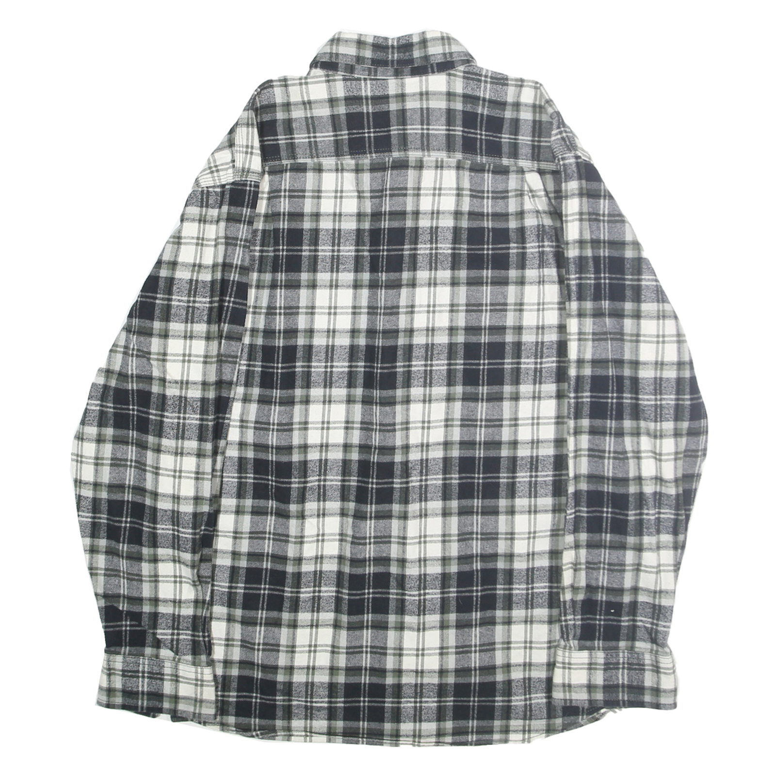 RIDGECUT Mens Black & White Check Shirt L Long Sleeve Button Down Casual Cotton