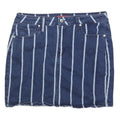 GUESS Womens Blue Stripe Denim Mini Skirt Cotton Blend M Casual Chic Summer