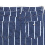 GUESS Womens Blue Stripe Denim Mini Skirt Cotton Blend M Casual Chic Summer