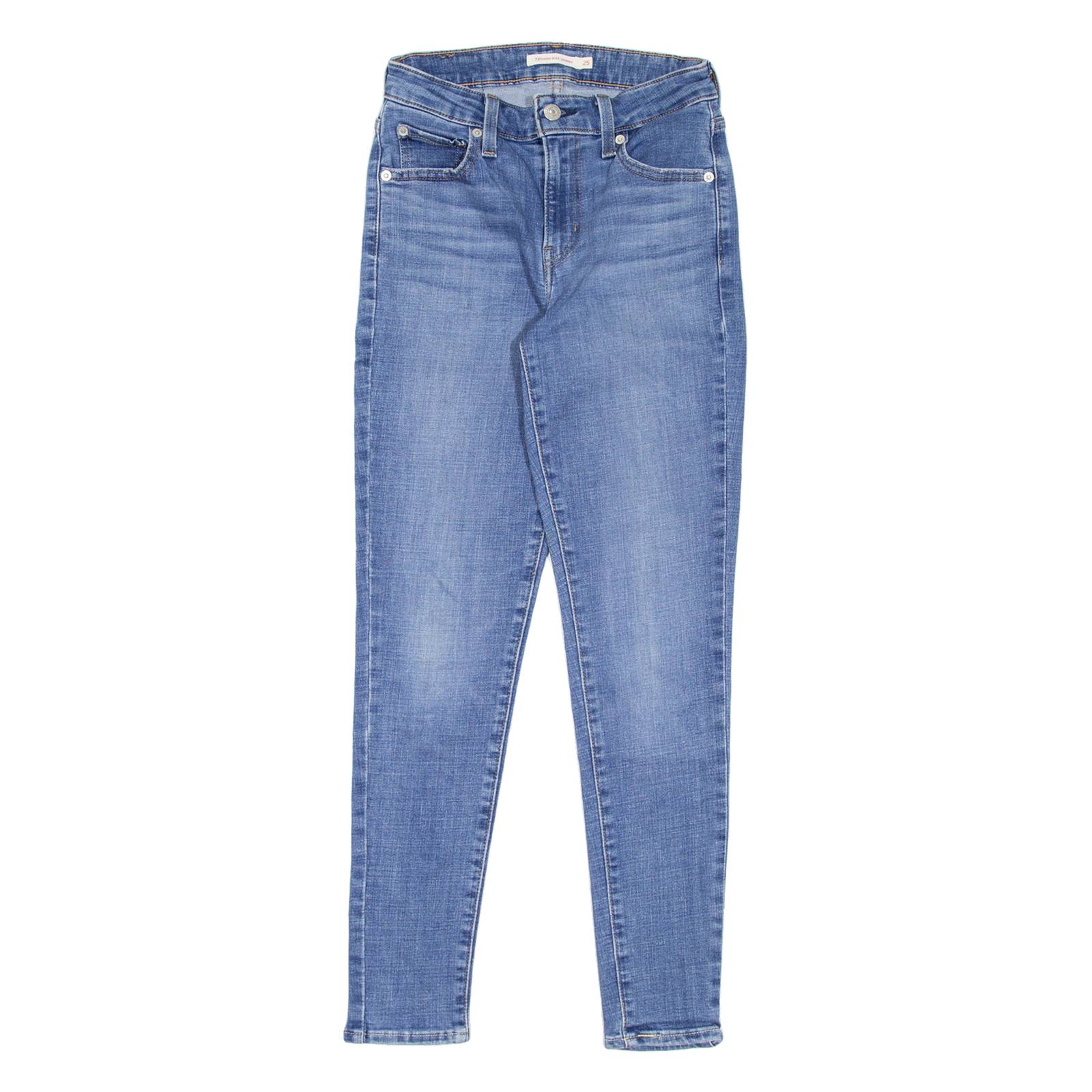 LEVI'S 721 High Rise Womens Jeans Blue Slim Skinny Stone Wash W25 L28