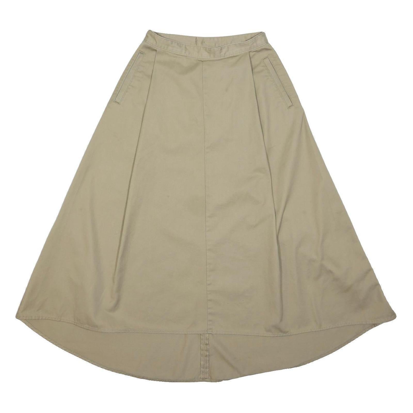 DICKIES Womens Beige Cotton Blend A-Line Knee Length Woven Skirt XS Utility