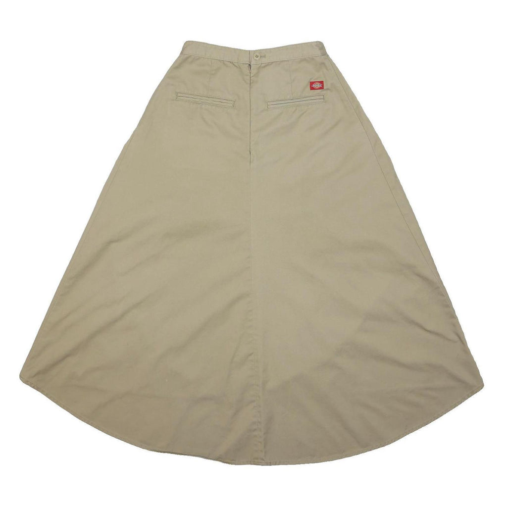 DICKIES Womens Beige Cotton Blend A-Line Knee Length Woven Skirt XS Utility