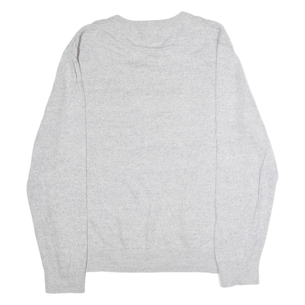 NAUTICA Mens Jumper Grey V-Neck Tight Knit M