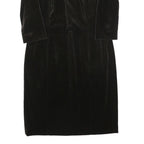 SCAPA Womens Black Velvet Shift Dress Polyester Long Sleeve Knee Length UK L