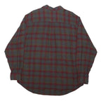NAUTICA Mens Red & Green Check Shirt L Cotton Blend Casual Long Sleeve