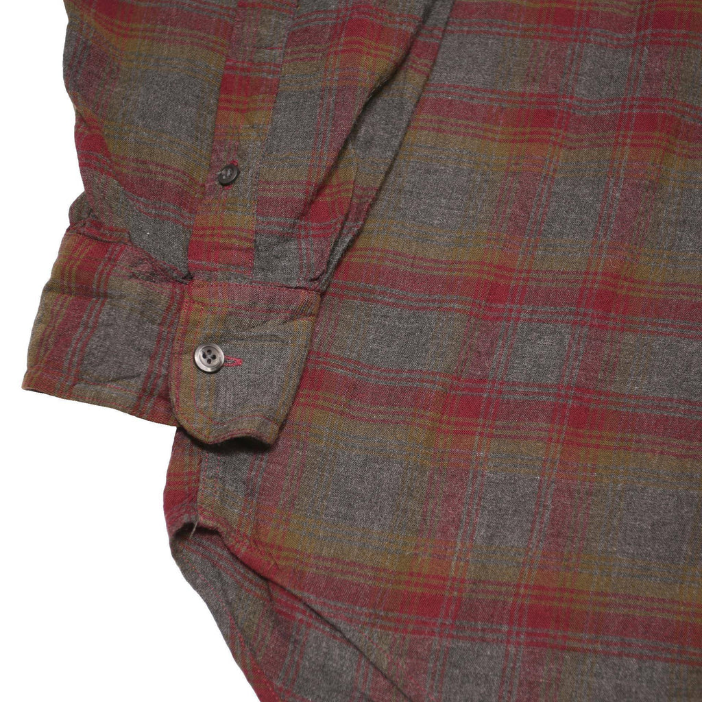 NAUTICA Mens Red & Green Check Shirt L Cotton Blend Casual Long Sleeve